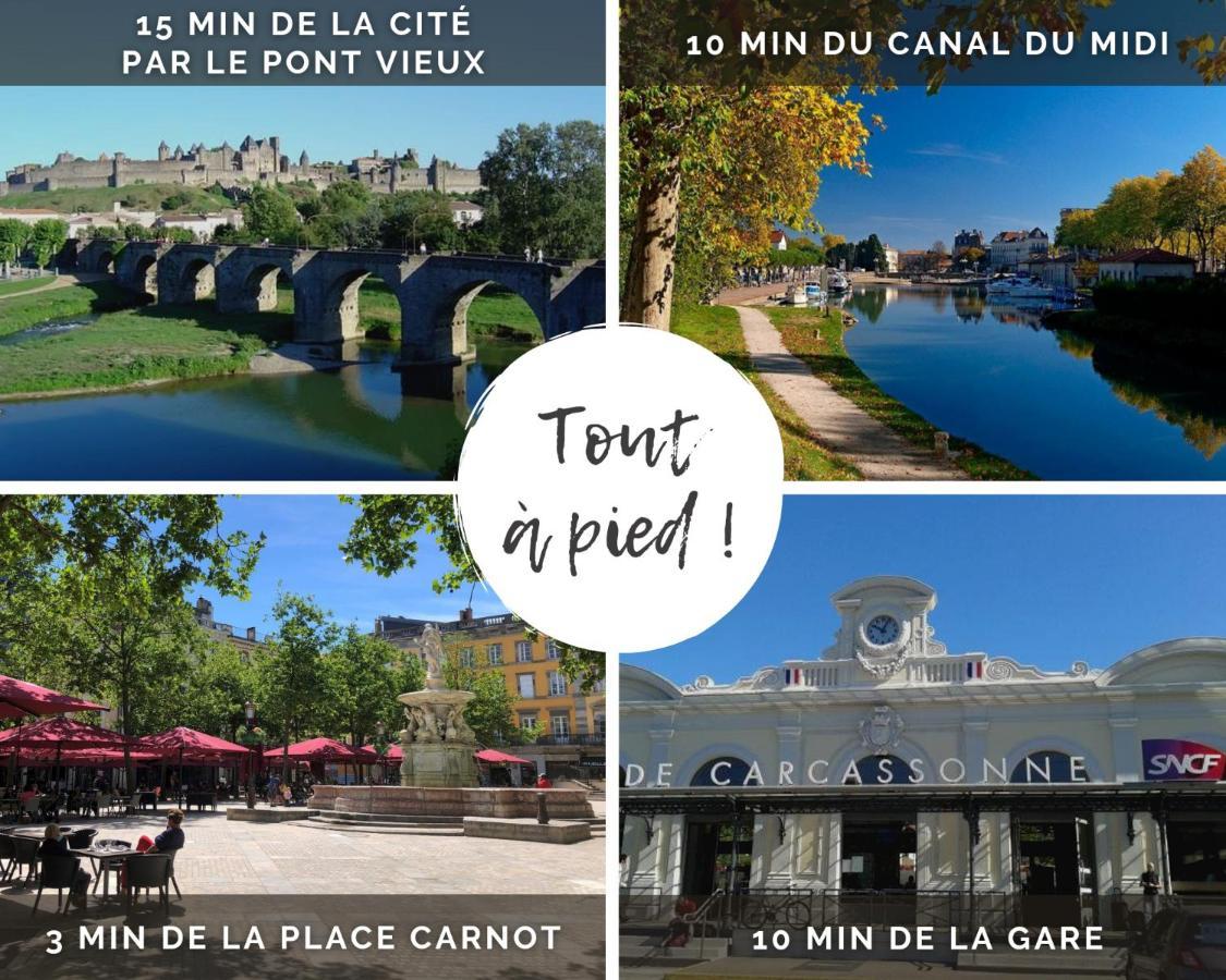 L'Escapade - Parking Gratuit - Wifi - Climatisation - Proche Cite - Tout Equipee Carcassonne Ngoại thất bức ảnh
